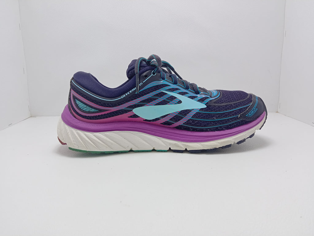 Brooks Running Shoes – Size 9.5 US – Navy Blue / Sky Blue / Purple – Khunsa Collection